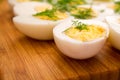 Boiled eggs with dill Royalty Free Stock Photo