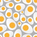 Boiled eggs food for breakfast seamless pattern