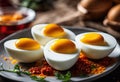 Boiled eggs on a plate