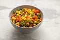 boiled fresh various vegetables in the bowl Royalty Free Stock Photo