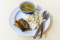 Boiled of Gourd with steamed rice Royalty Free Stock Photo