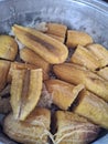 Boiled kepok bananas are delicious and sweet