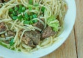 Boiled lamb with noodles