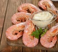 Boiled langoustines Royalty Free Stock Photo