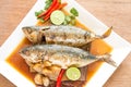 Boiled mackerel sweet and salt,Thai food