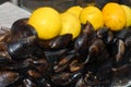 Boiled mussels. Tasty seafood meal ideal for lunch or dinner, appetizer for brunch or buffet