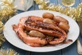 Boiled octopus with potato Royalty Free Stock Photo