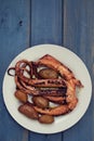 Boiled octopus with potato Royalty Free Stock Photo