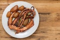 Boiled octopus with potato Royalty Free Stock Photo