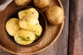 Boiled organic potatoes