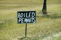 Boiled Peanuts Roadside Sign For Rural Store Royalty Free Stock Photo