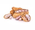 Boiled Peanuts on white background Royalty Free Stock Photo