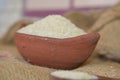 Boiled ponni rice on red clay pot Royalty Free Stock Photo