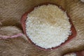 Boiled ponni rice on red clay pot Royalty Free Stock Photo