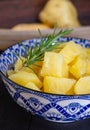 boiled potatoes cut into cubes Royalty Free Stock Photo