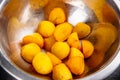 Boiled potatoes, fried in oil