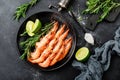 Boiled prawn shrimps on a plate Royalty Free Stock Photo