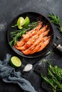 Boiled prawn shrimps on a plate Royalty Free Stock Photo