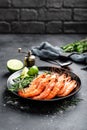 Boiled prawn shrimps on a plate Royalty Free Stock Photo