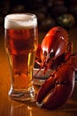 gourmet seafood glass crayfish snack crab food beer background crawfish red. Generative AI. Royalty Free Stock Photo