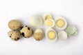 Boiled quail eggs isolated on white background.Organic food. Royalty Free Stock Photo