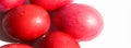Red chicken eggs on a white background. Easter holiday. Royalty Free Stock Photo