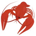 Boiled red crayfish, crawfish