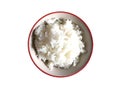 Boiled rice in ceramic bowl isolated on white background Royalty Free Stock Photo