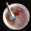 Boiled rice cooking,close up shot. Royalty Free Stock Photo