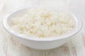 Boiled rice on white bowl Royalty Free Stock Photo