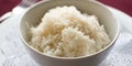 Boiled rice in a white bowl Royalty Free Stock Photo