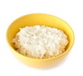 Boiled rice in a yellow bowl Royalty Free Stock Photo