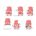 Boiled sausage cartoon character bring information board