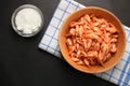 Boiled shrimp in a bowl Royalty Free Stock Photo