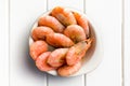 Boiled shrimp in bowl Royalty Free Stock Photo