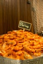 Boiled shrimp on ice for buffet Royalty Free Stock Photo