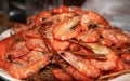 Boiled Shrimps Background ready for eating Royalty Free Stock Photo
