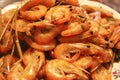 Boiled Shrimps Background ready for eating Royalty Free Stock Photo