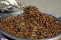 Boiled silkworm pupae Royalty Free Stock Photo