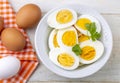 Boiled sliced egg, food photo