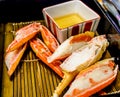 Boiled snow crab legs in Japanese restaurant