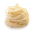 Boiled spaghetti on a white background Royalty Free Stock Photo