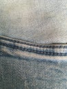 Boiled stitched denim. Denim texture close.