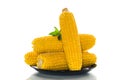 boiled sweet delicious corn in a plate