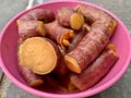 Boiled sweet potatoes