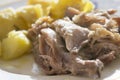 Boiled turkey meat with potatoes Royalty Free Stock Photo