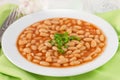 Boiled white beans in tomato sauce Royalty Free Stock Photo