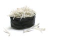 Boiled whitebait sushi ship in white Royalty Free Stock Photo