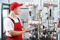 Boiler heating system inspection Royalty Free Stock Photo