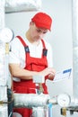 Boiler heating system inspection Royalty Free Stock Photo
